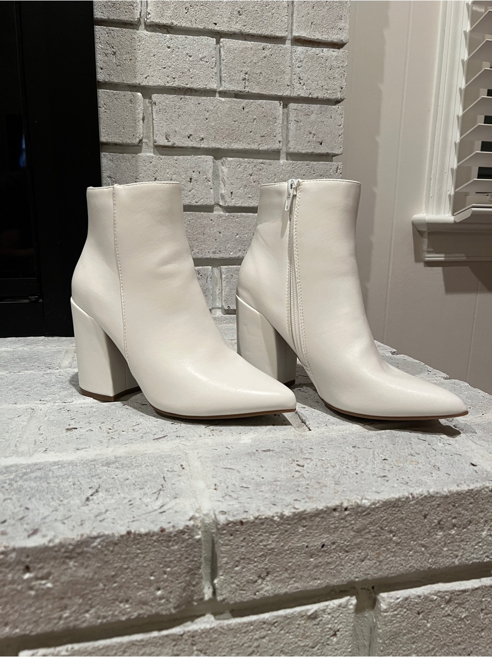 Sugar White Ankle Boots (Size 5)